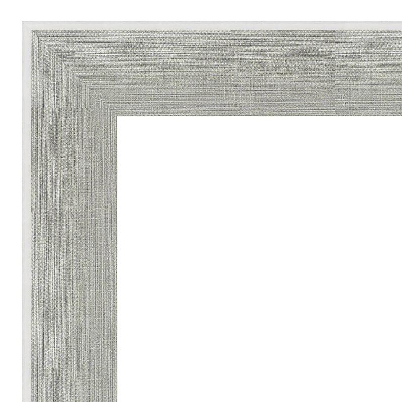 29" x 65" Glam Framed Full Length Floor/Leaner Mirror Linen Gray - Amanti Art: Wall Mount, Polystyrene Frame