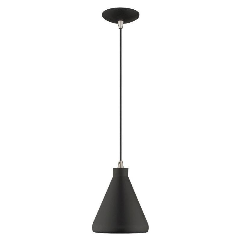 Livex Lighting Metal Shade 1 - Light Chandelier in  Black