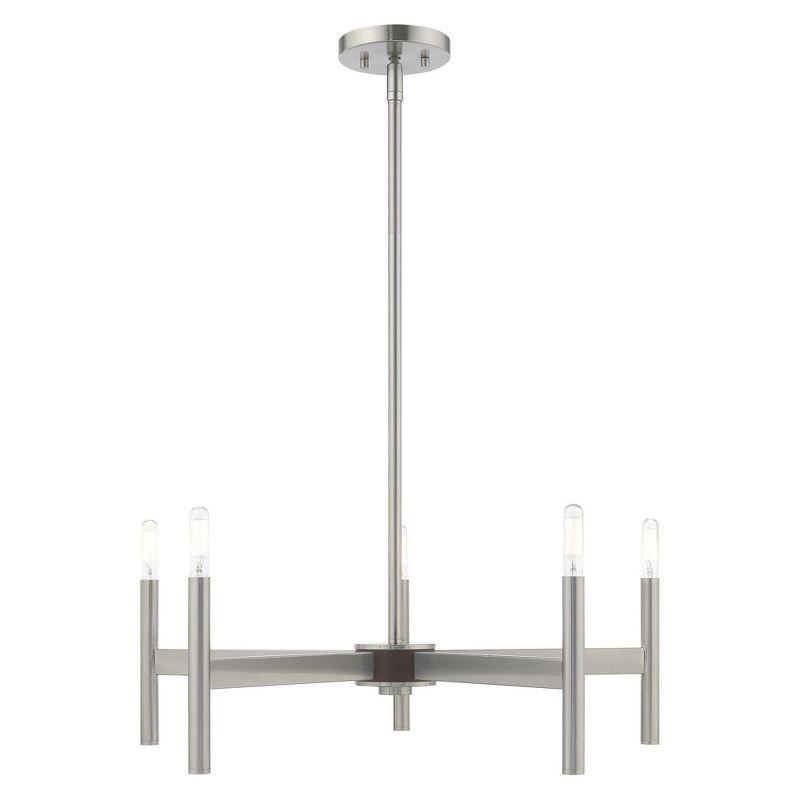 Livex Lighting Copenhagen 5 - Light Chandelier in  Brushed Nickel