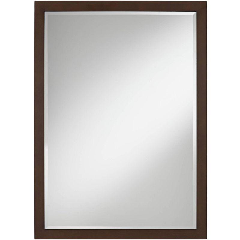 Possini Euro Design Metzeo Rectangular Vanity Wall Mirror Vintage Beveled Edge Oil Rubbed Bronze Metal Frame 26" Wide for Bathroom Bedroom Living Room