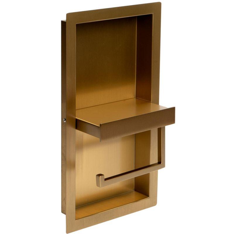 PVD Stainless Steel Recessed Toilet Paper Holder / Bathroom Niche