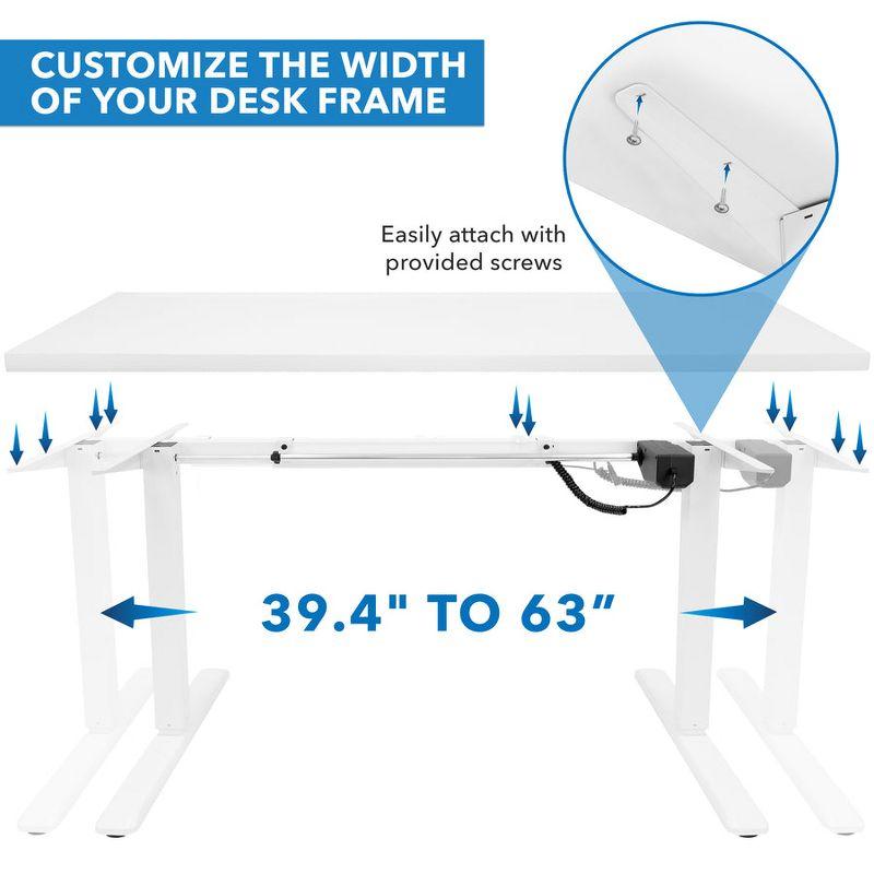 Mount-It! Height Adjustable Hand Crank Sit-Stand Desk Frame w/ Extra-Wide Tabletop | Multiple Colors