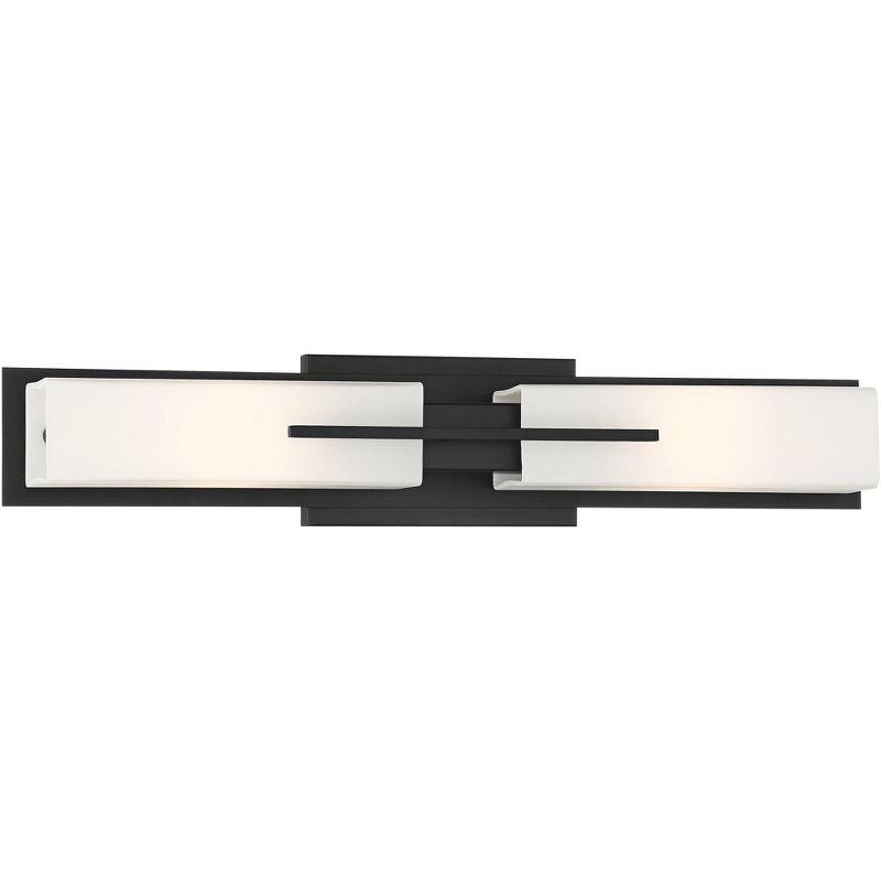 Midtown Black and White Glass 27" Dimmable Wall Light