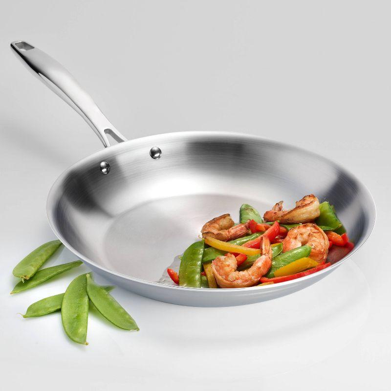 12" Stainless Steel and Aluminum Tri-Ply Clad Fry Pan