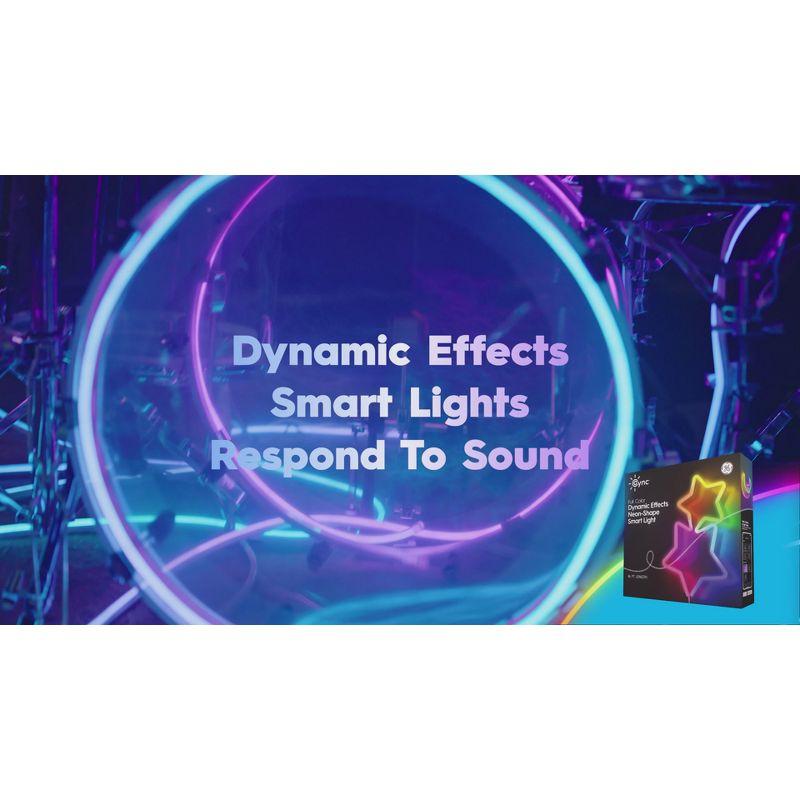 GE Lighting GE Cync Dynamic Effects Smart Neon Shape Light, Color Changing WiFi Lights, 16ft