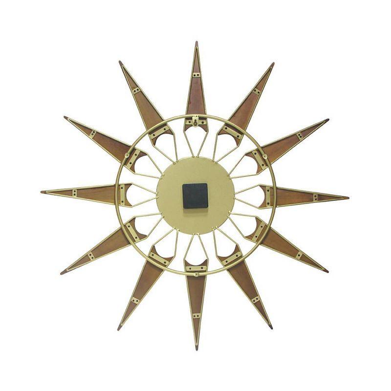 31" Nova Walnut Wall Clock Gold - Infinity Instruments