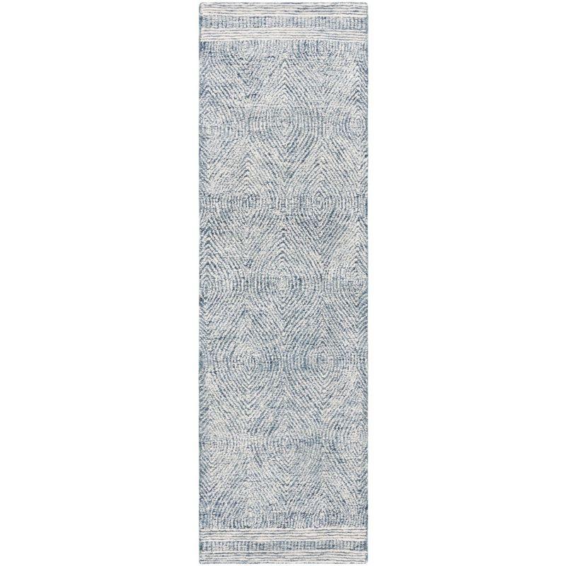 Abstract ABT340 Hand Tufted Indoor Runner Rug - Ivory/Navy - 2'3"x8' - Safavieh