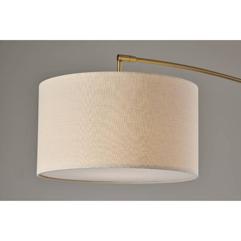 Adler Arc Floor Lamp Antique Brass - Adesso: Adjustable, Mid-Century Modern, ETL Listed