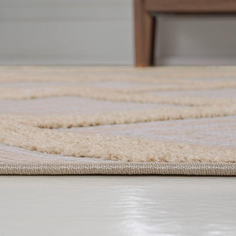 Duwun High-Low Pile Ogee Trellis Tone-on-Tone Indoor/Outdoor Area Rug  - JONATHAN Y