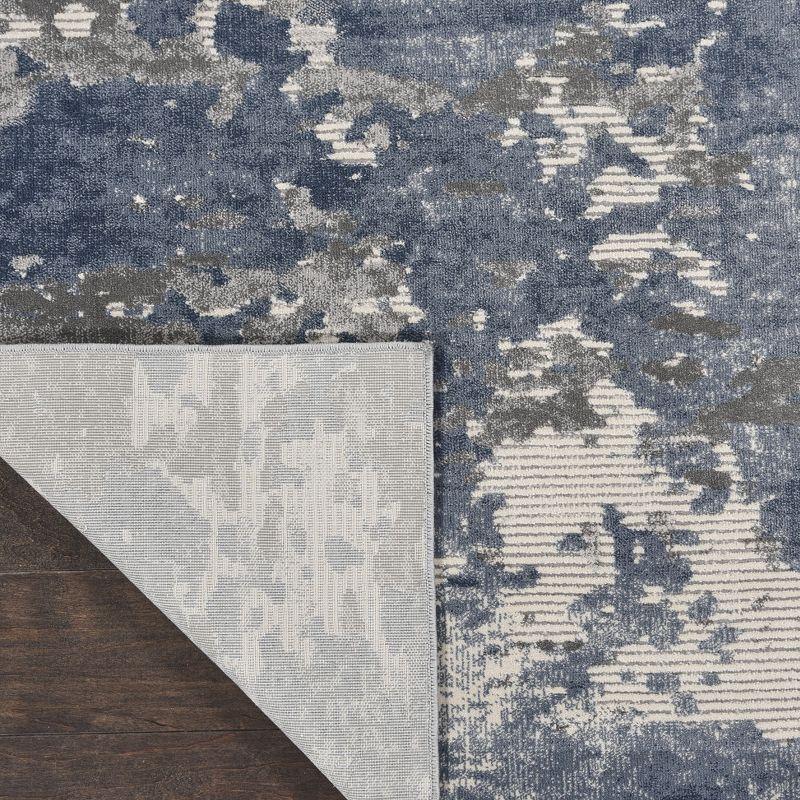 Nourison Rustic Textures Modern Brushstrokes Indoor Area Rug Grey/Blue 9'3" x 12'9"