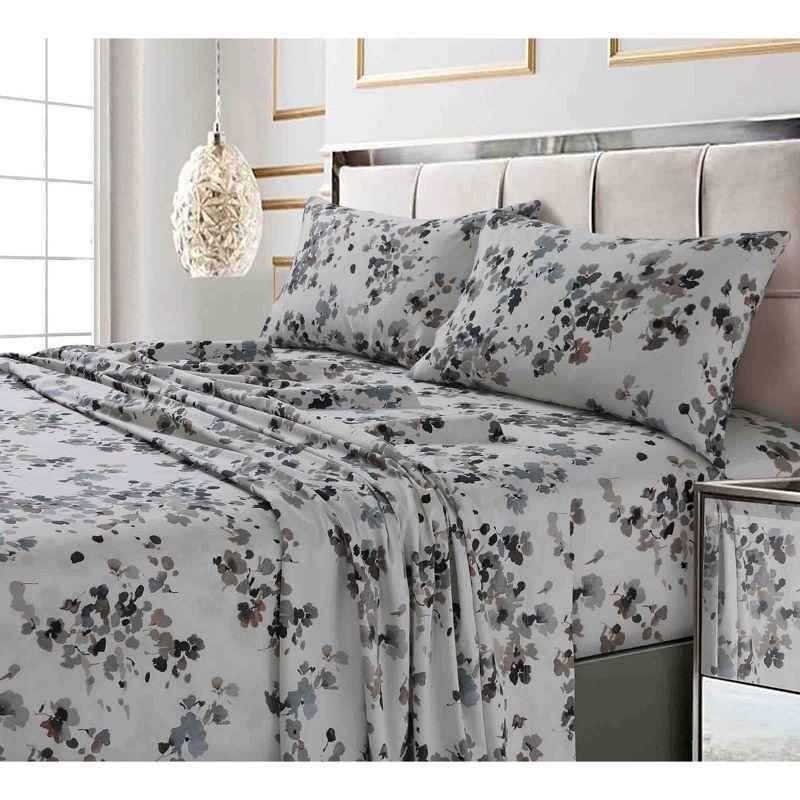 Tribeca Living Printed 300 Thread Count Sheets 100% Cotton Floral Sheet Set