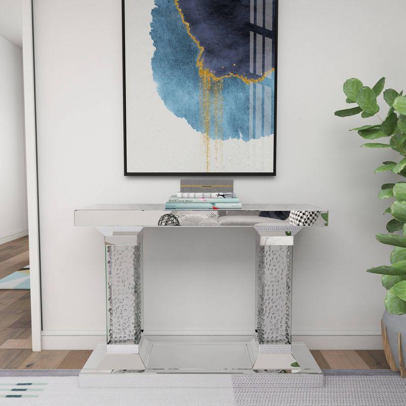 Olivia & May Glam Wood Console Table Clear