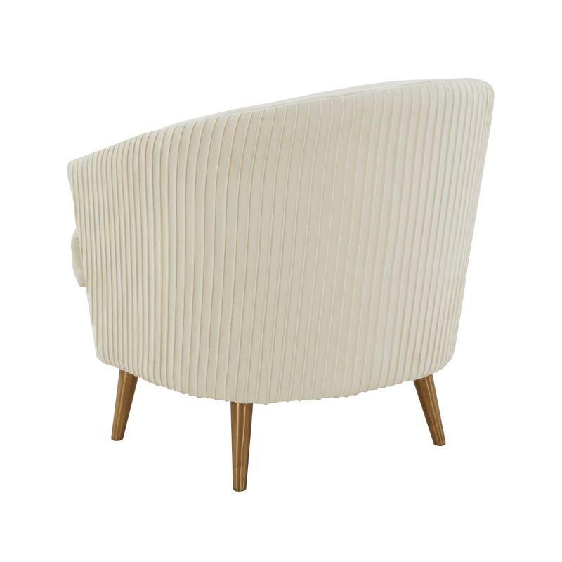 Jules Velvet Accent Chair by Inspire Me! Home Decor Cream 29"W x 32.6"D x 31"H