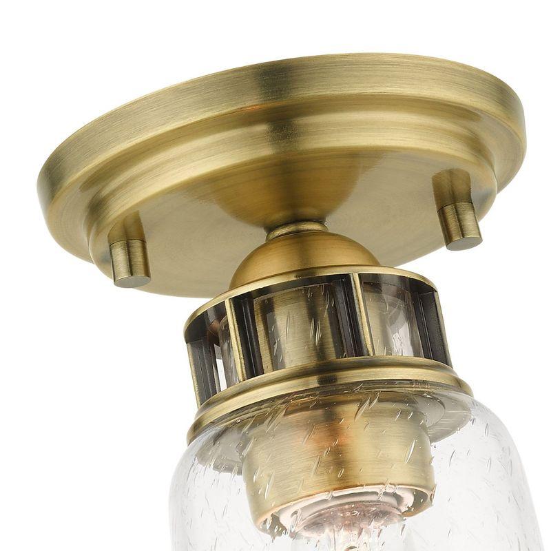 Livex Lighting Lawrenceville 1 - Light Flush Mount in  Antique Brass