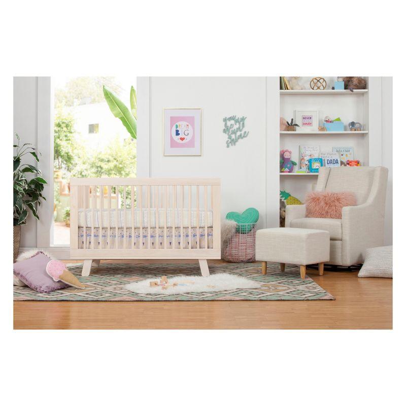 Babyletto Hudson Washed Natural Wood 3-in-1 Convertible Baby Crib with Toddler Bed Conversion Kit