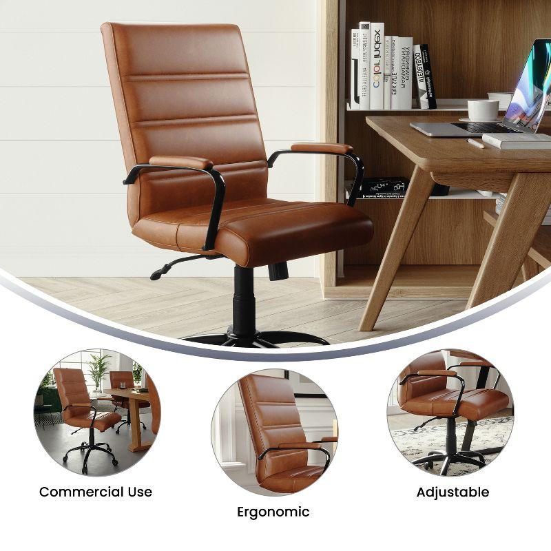 Mid-Back Executive Swivel Office Chair with Metal Frame and Arms