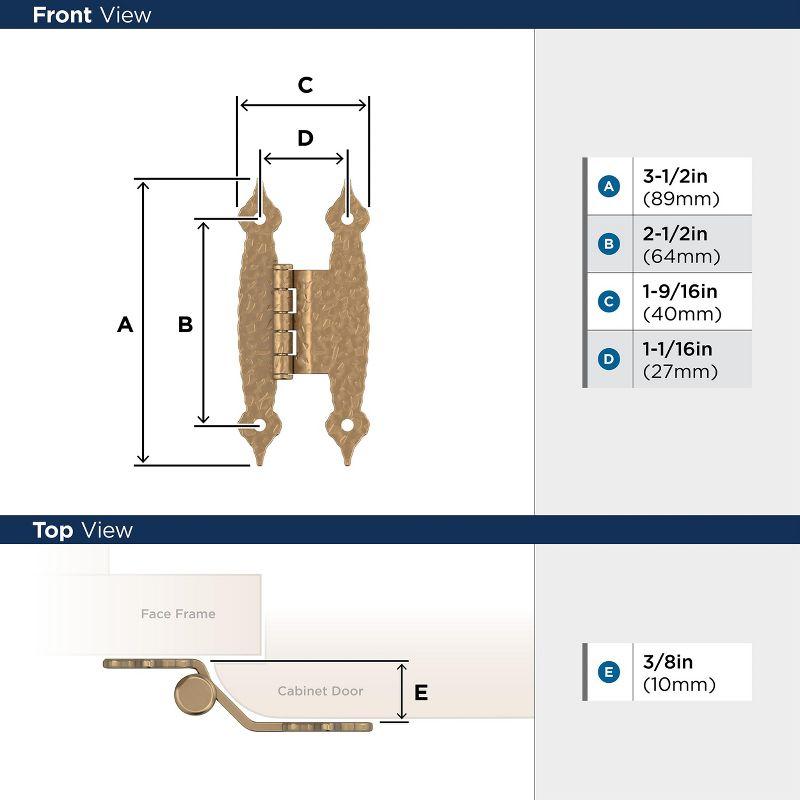 Amerock Decorative Non Self Closing Cabinet Hinge for Offset Cabinet, 2 Pack