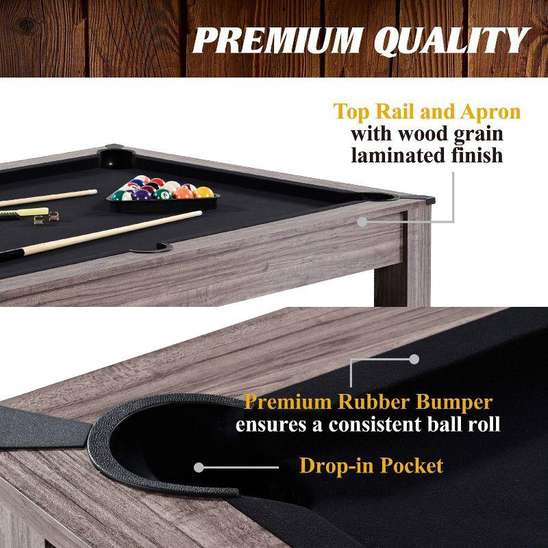 Barrington Billiards Monterey 7' Drop Pocket Pool Billiard Table - Brown