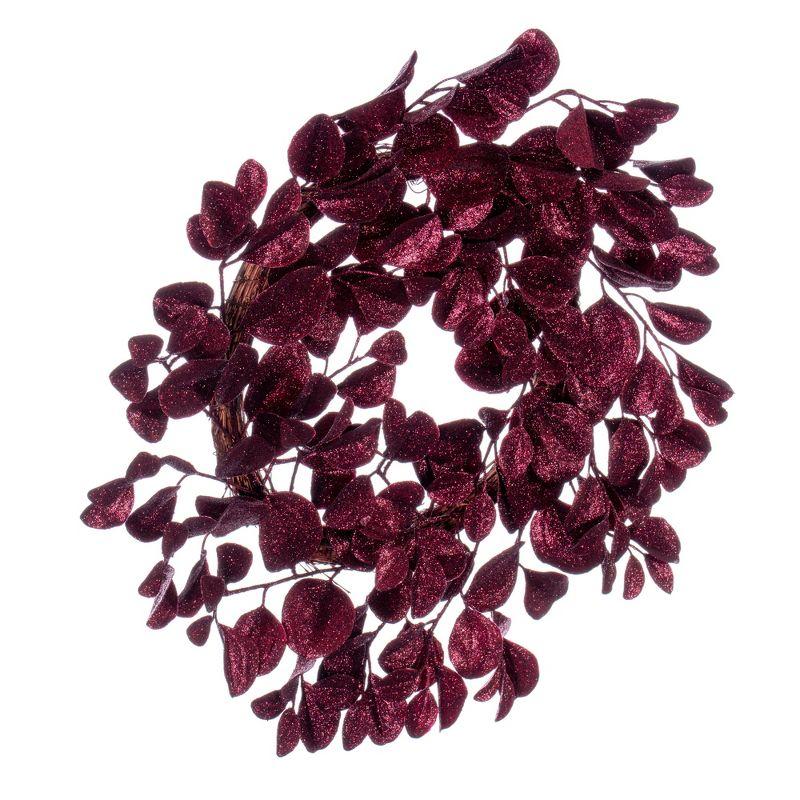 Burgundy Elegance 24" Artificial Dogwood Glitter Wreath