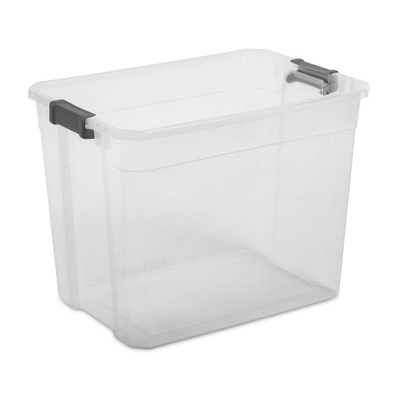 Sterilite 108 Quart Clear Plastic Stacker Storage Containers with Latching Lid