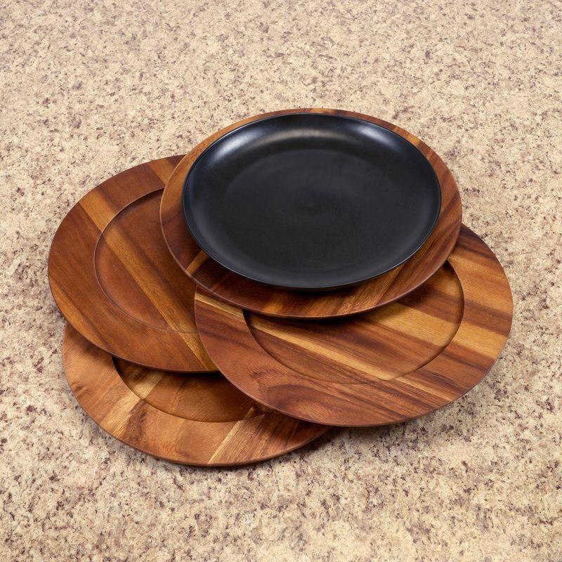 Kalmar Home Solid Acacia Set or 4 Charger Plates