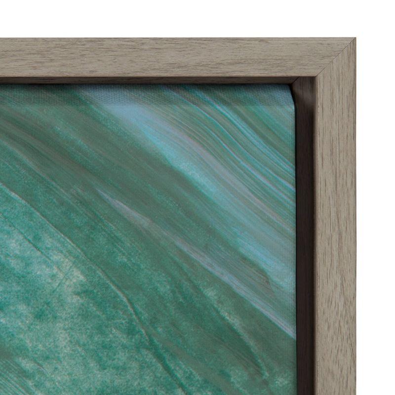 Green and Blue Abstract Canvas Art for Kids with Gray Frame