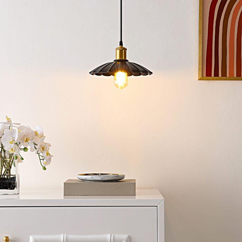 Novaire 10 Inch Pendant - Black/Brass - Safavieh.