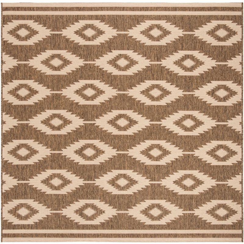 Beach House BHS171 Power Loomed Indoor/Outdoor Area Rug - Cream/Beige - 6'7"x6'7" - Safavieh