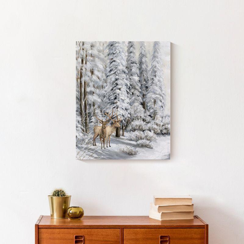 Creative Products Snowy Forest Deer 16 x 20 Canvas Wall Art