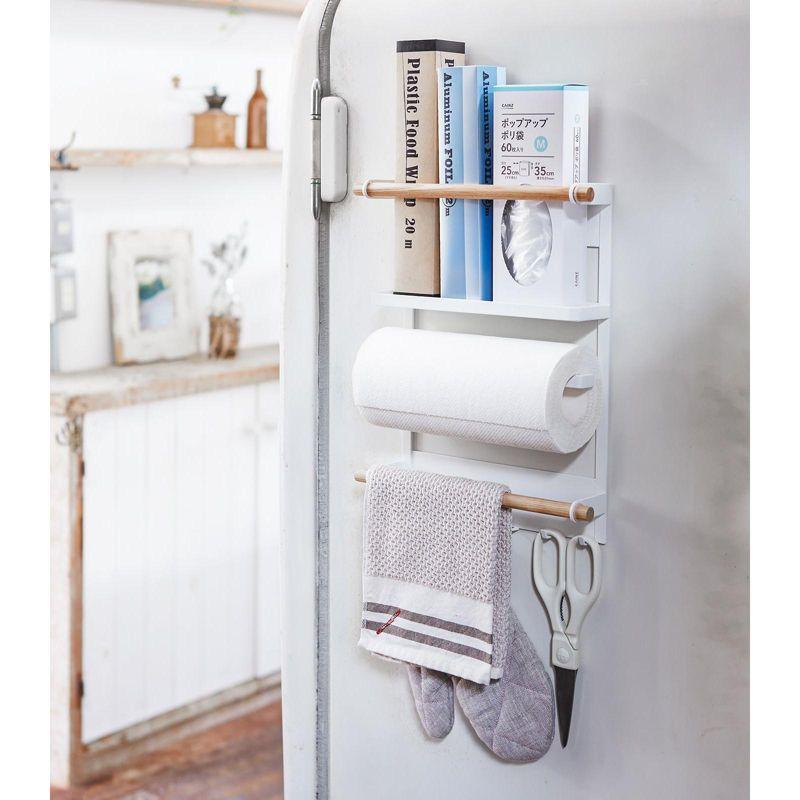 Yamazaki Tosca White Magnetic Kitchen Organization Rack