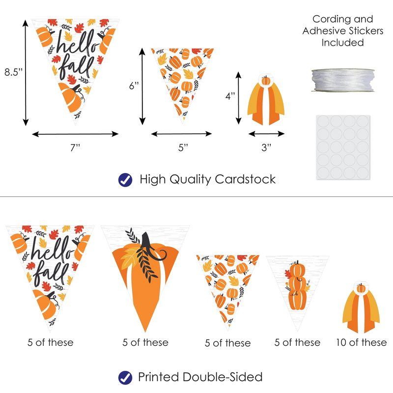 Big Dot of Happiness Fall Pumpkin - DIY Halloween or Thanksgiving Party Pennant Garland Decoration - Triangle Banner - 30 Pieces