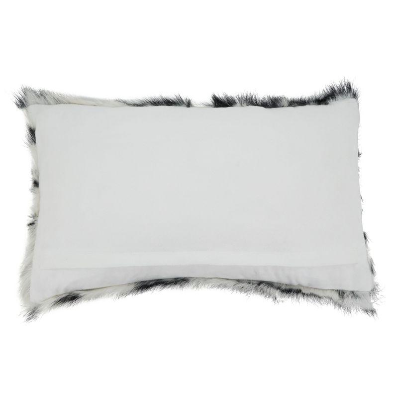 Saro Lifestyle Zebra Goat Fur Throw Pillow With Poly Filling