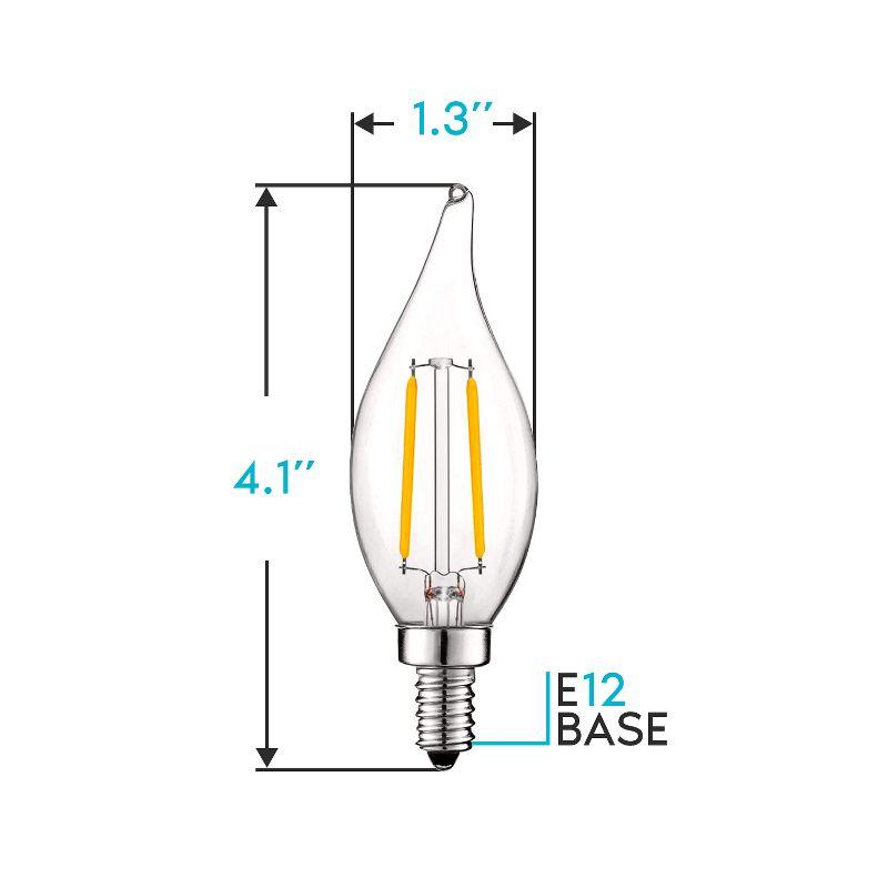 4 Watt (40 Watt Equivalent), CA11 LED, Dimmable Light Bulb, E12/Candelabra Base