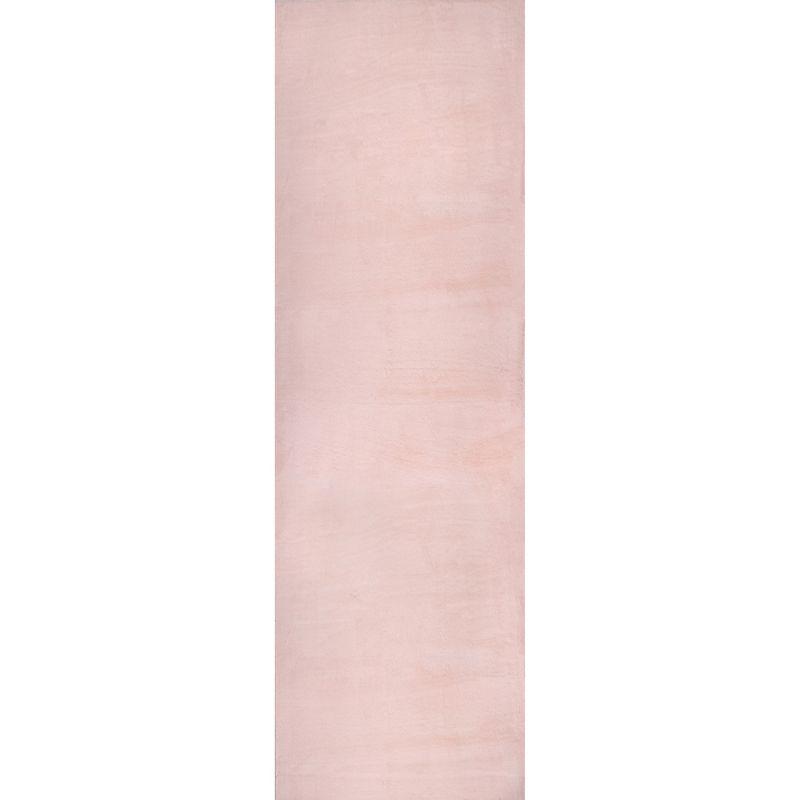 Nuloom Layne Soft Silky Faux Rabbit Fur Kitchen Runner Indoor Area Rug - Hallway, Entryway, 2' x 6', Pink