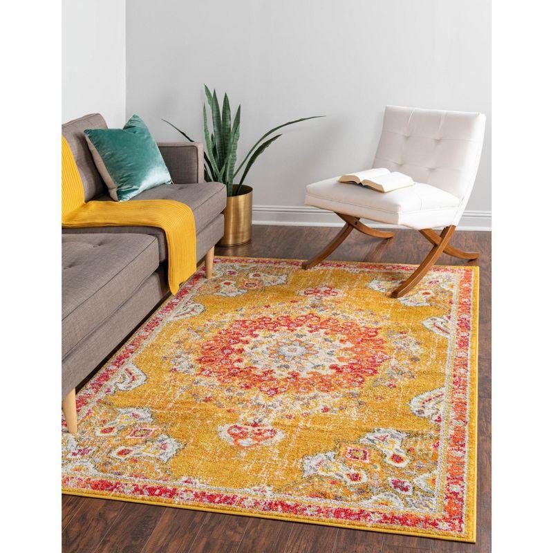 Unique Loom Penrose Collection Area Rug - Alexis (5' 3" x 8' Rectangle Gold/Gray)