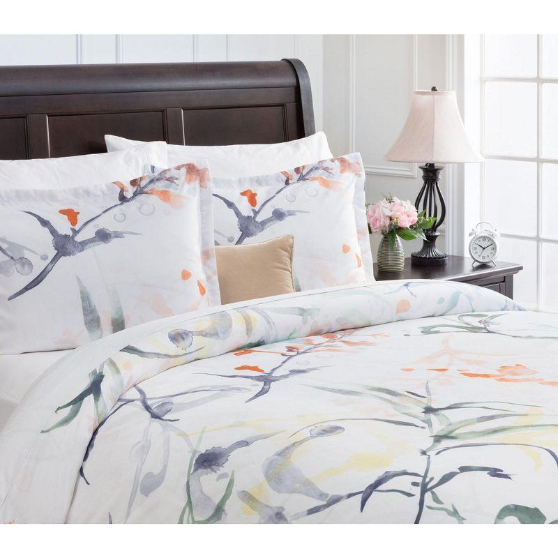 Chanasya Watercolor Duvet Percale Abstract Duvet Cover Set