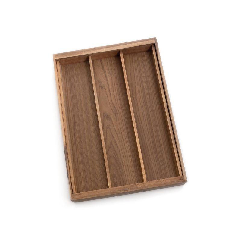 Acacia Wood Adjustable Expandable Cutlery Holder