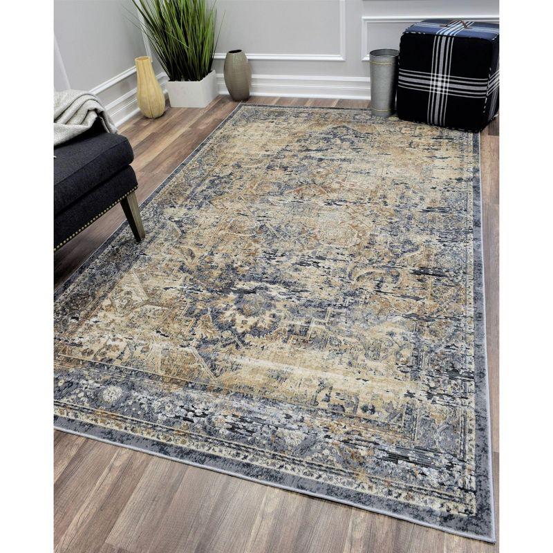 Cambridge Transitional 5' x 8' Blue Navy Synthetic Area Rug