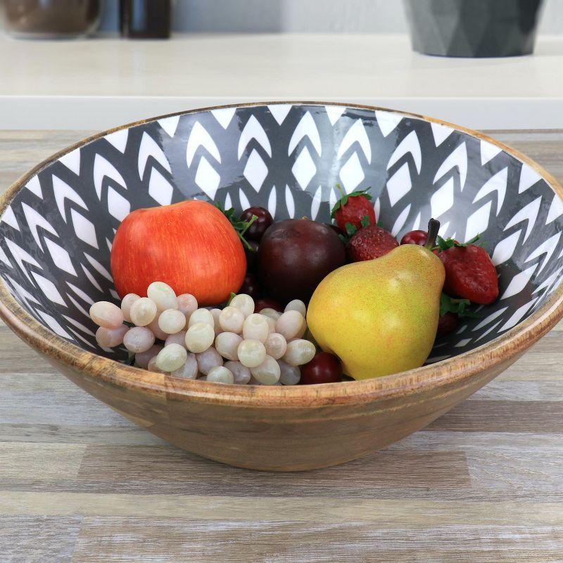 Large Mango Wood Serving Bowl in Gray