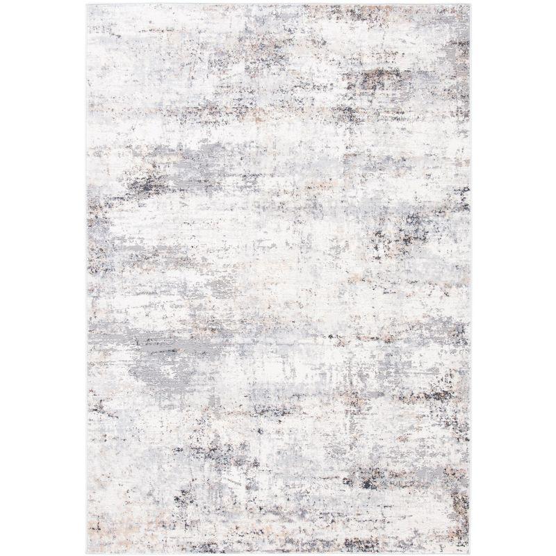 Reversible Hand-Knotted Grey and Gold Synthetic Area Rug