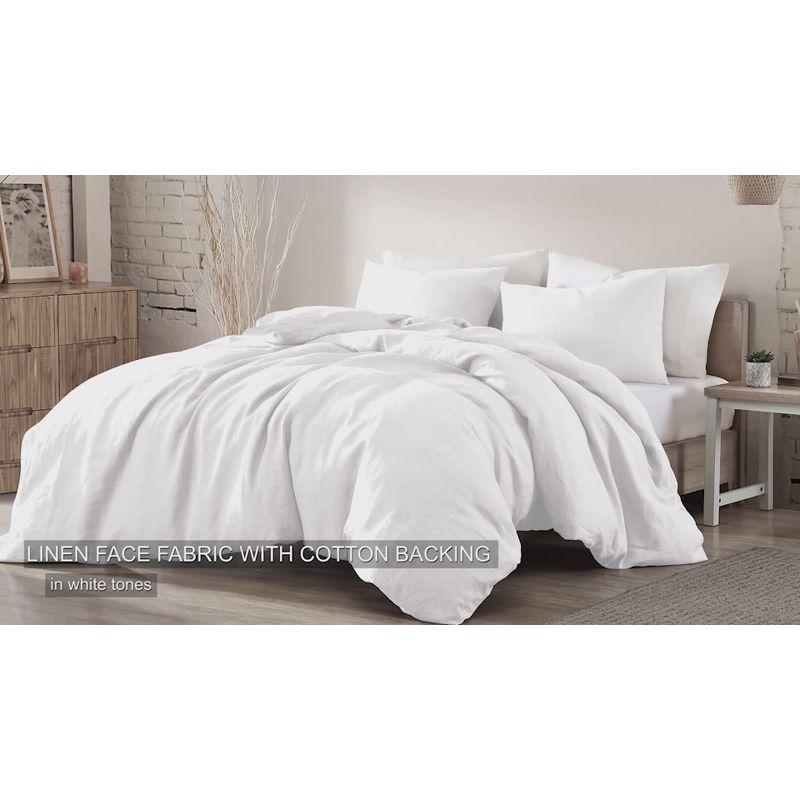 White Twin Cotton Comforter Set with Poly Filler