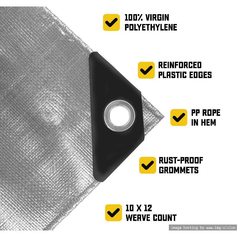 Core Tarps 18 ft. x 24 ft. 5 Mil Heavy Duty Polyethylene Tarp, Waterproof, UV Resistant