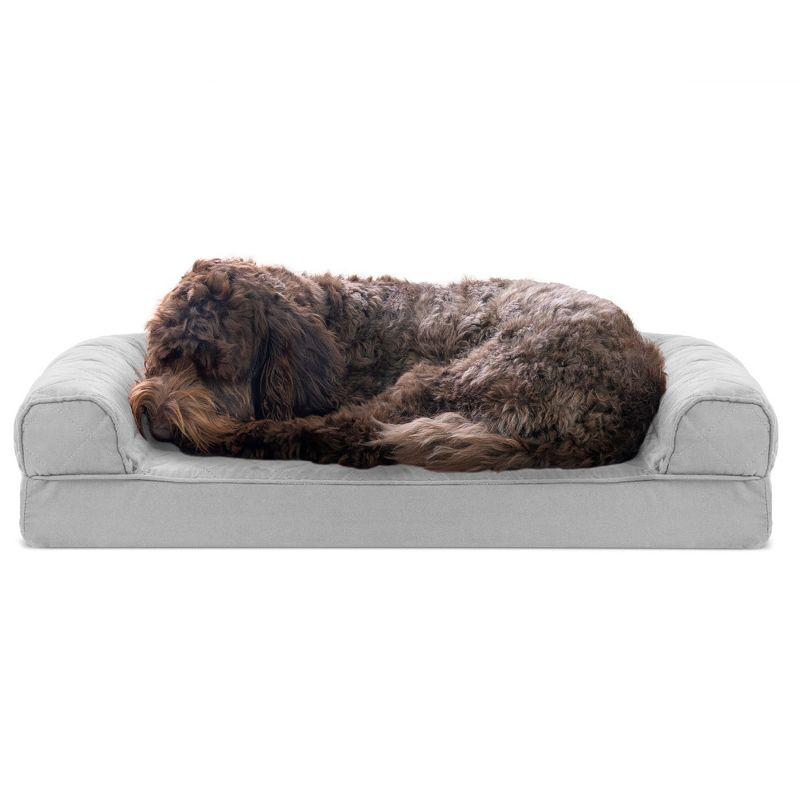 FurHaven Quilted Orthopedic Bolster Sofa Pet Bed