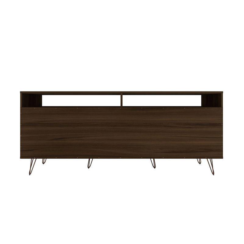 Brown MDF Mid-Century Modern TV Stand with Cabinet