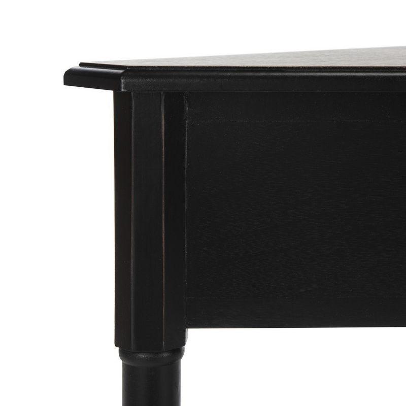 Gomez Corner Console Table - Distressed Black - Safavieh