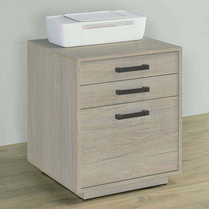 Coaster Loomis Modern 3 Drawer Wood File Cabinet Whitewashed Gray