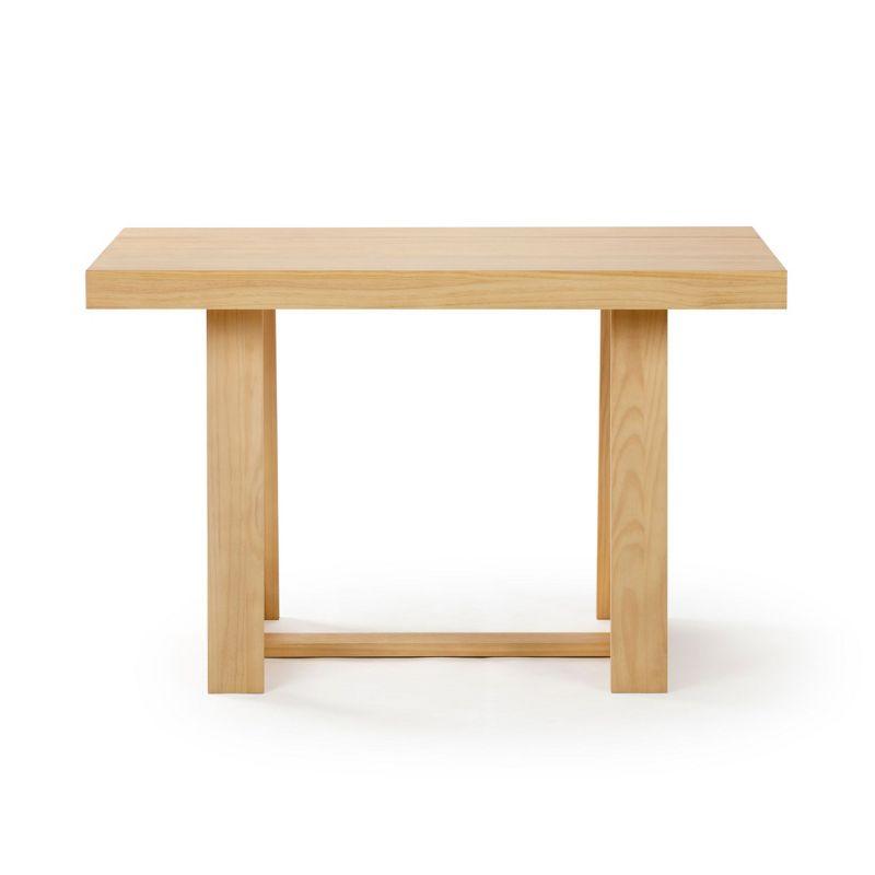 Plank+Beam 48" Dining Table for 4, Classic Farmhouse Solid Wood Kitchen Table, Blonde Wirebrush