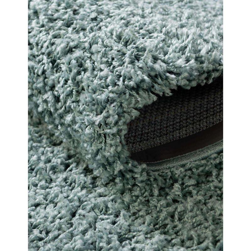 Unique Loom 8' 0 x 11' 0 Rectangle Solid Shag Light Slate Blue Area Rug