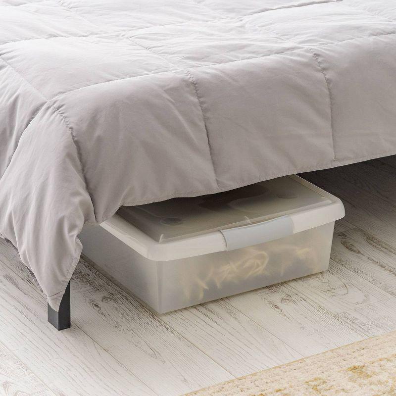 Clear 40qt Stackable Plastic Underbed Storage Box with Lid