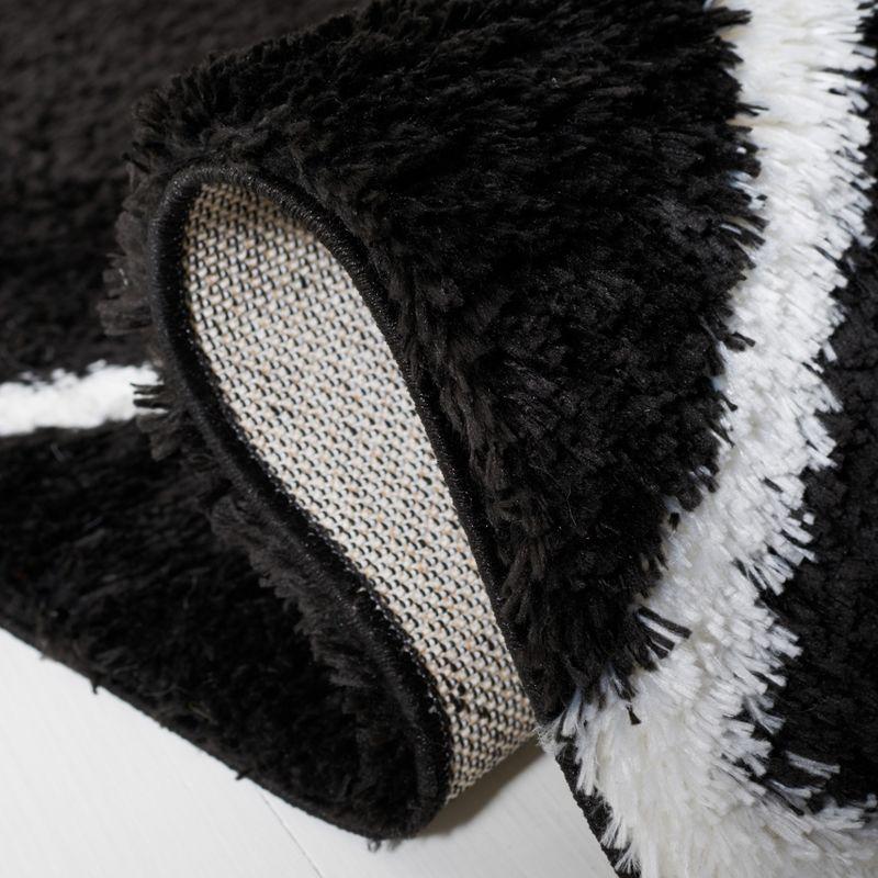 Tahoe Shag THO676 Power Loomed Indoor Area Rug - Black/White - 6'7"x8'7" - Safavieh